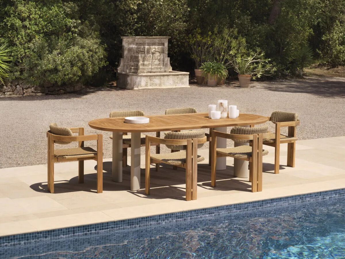 Стул для сада из тикового дерева с подлокотниками Eichholtz Donato ARCH-00060915 - Вид №7