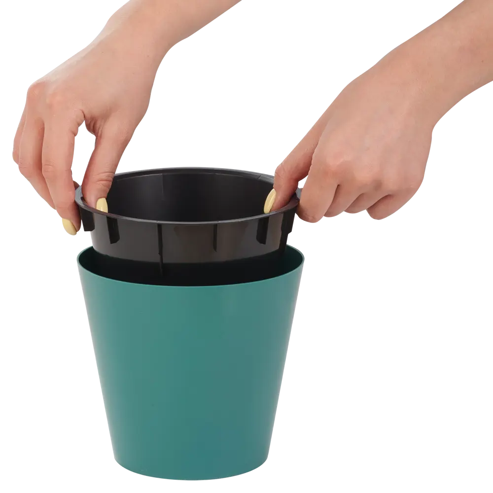 Горшок цветочный London ø19 h17.3 см v3.3 л пластик синий INGREEN STLM-2135793 - Вид №3