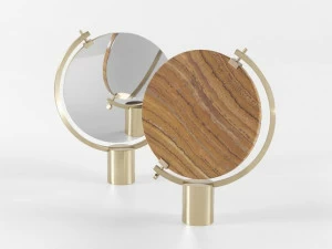 JCP UNIVERSE Поворотное настольное зеркало из мрамора и латуни