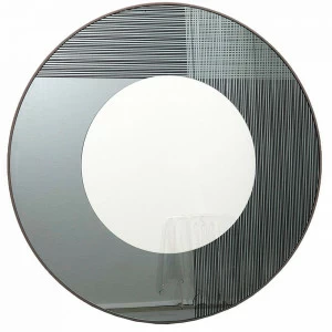 Зеркало круглое большое с черным принтом "Тайла" GRAUM ДИЗАЙНЕРСКИЕ 304150 Зеркальный;серый