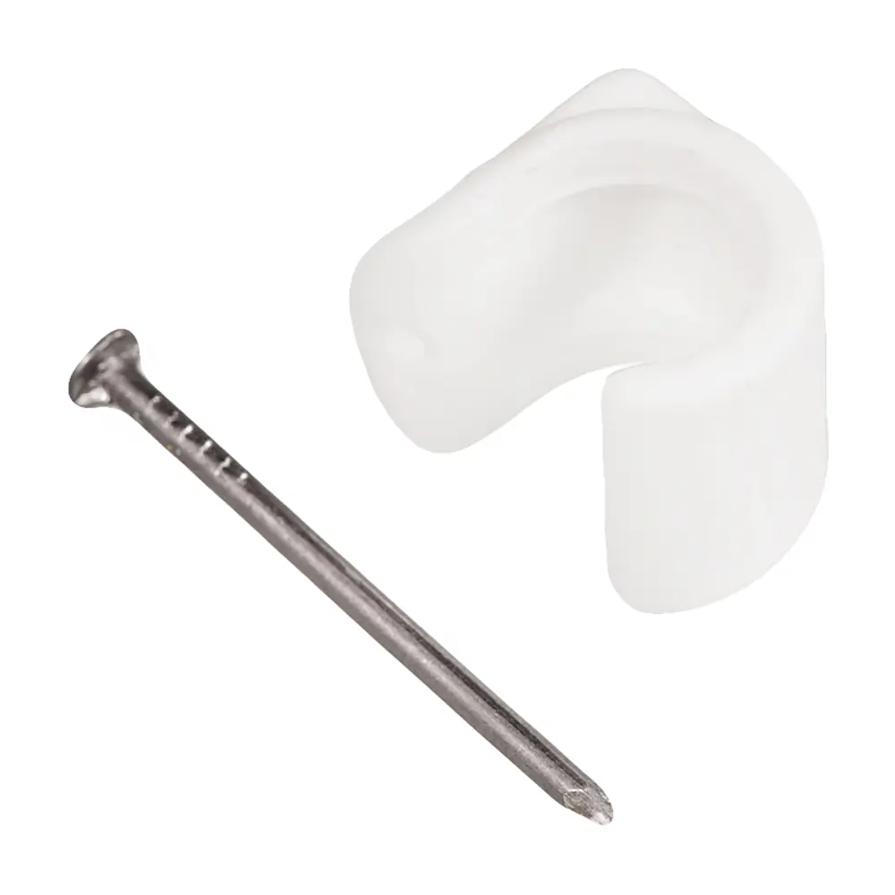 Скоба для электрокабеля круглая 12х17 мм, полипропилен, 30 шт Santreyd STLM-2019083