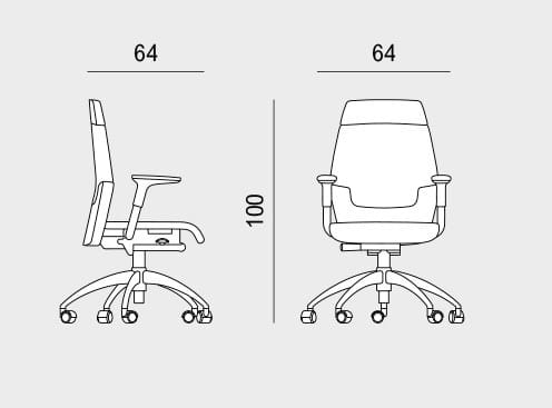 Кожаное офисное кресло с колесами Viganò Madam Office ARCH-00140997 - Вид №4