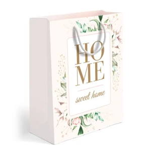 Пакет подарочный Симфония Милый дом 32x26x12 см цвет белый