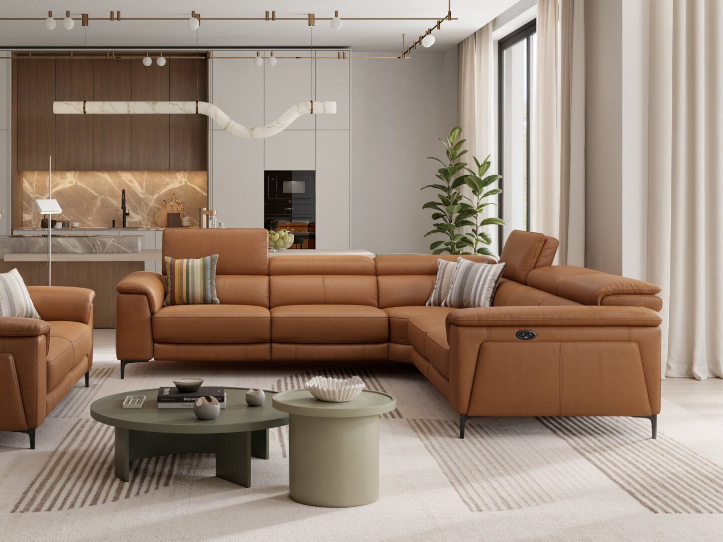 Кожаный угловой диван Sofanella Marino ARCH-00084479 - Вид №4