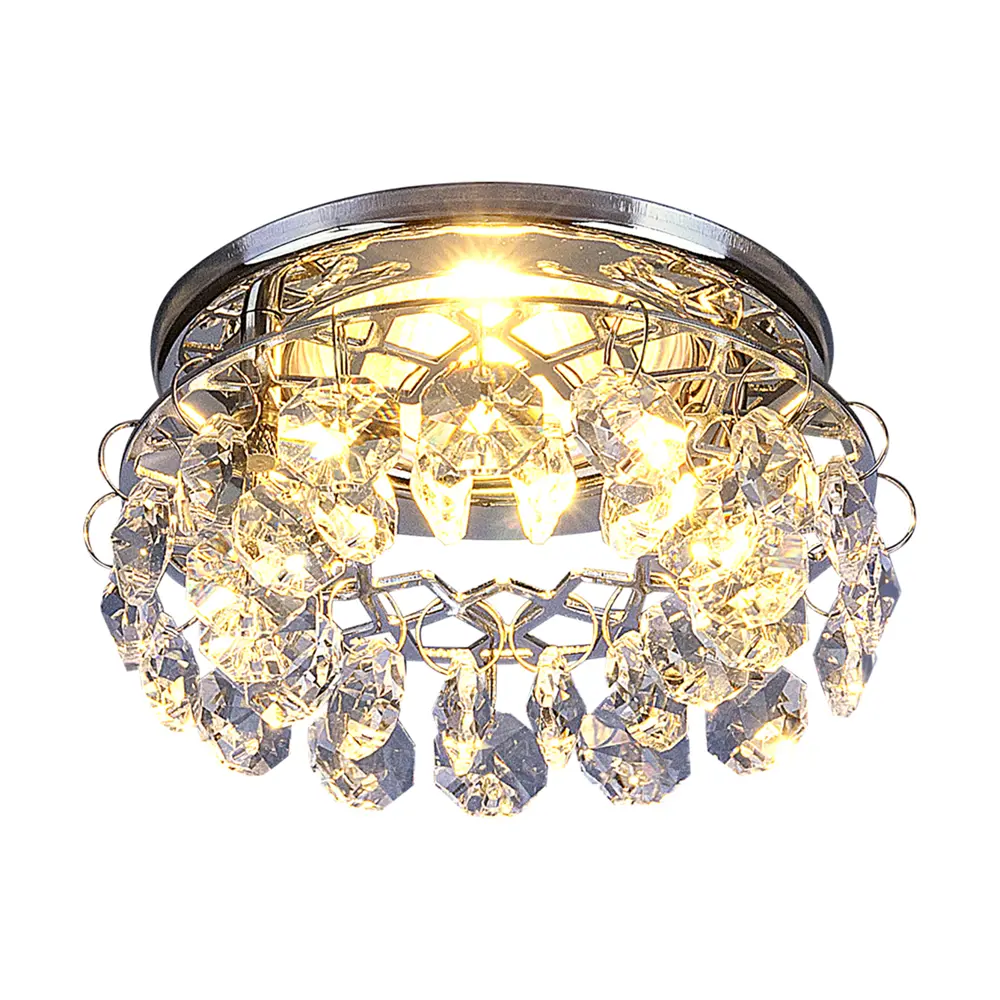 Спот встраиваемый Электростандарт Cristal, GU5.3, 50 Вт, хрусталь, цвет хром 15105198 STLM-2156611 Elektrostandard 