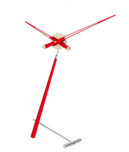 072346 Настольные часы L хром-красный Nomon Puntero