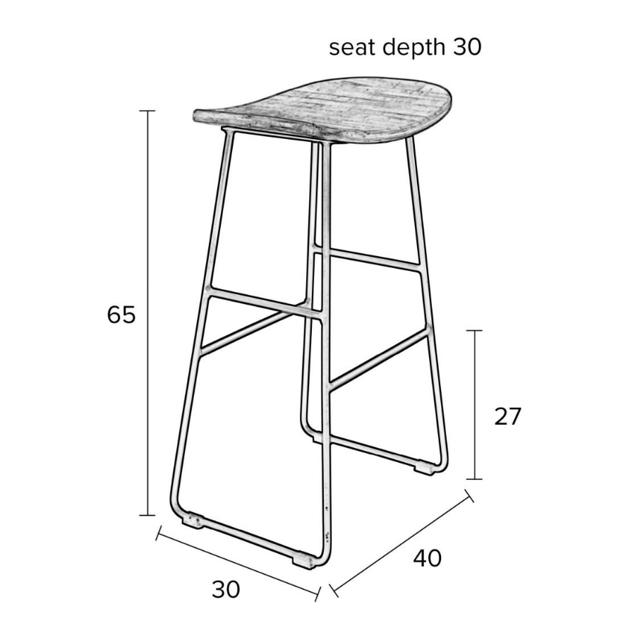 Стул высокий Tangle, черный White Label Living 1500073 - Вид №11