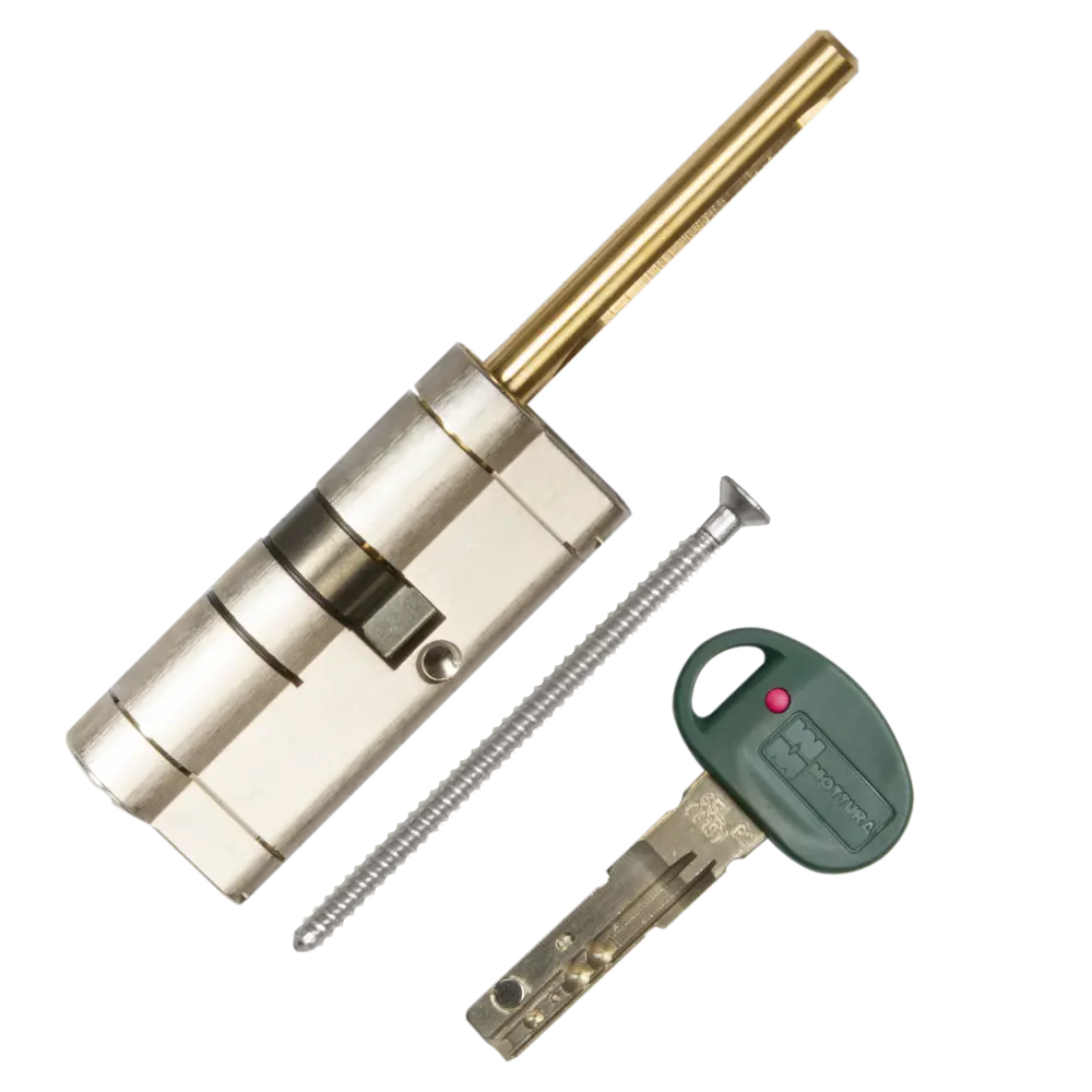 Цилиндр Mottura Champions 31 C31P413101C5, 36x10x26 мм, ключ/шток, цвет матовый никель, без вертушки STLM-2062131 - Вид №1