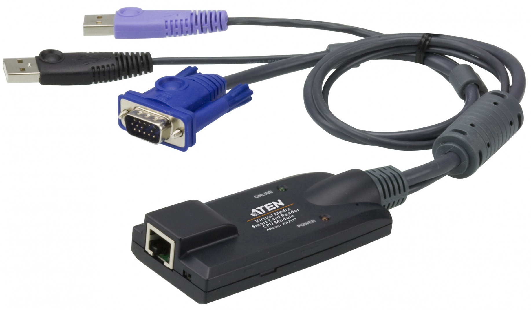 KA7177 Usb virtual media kvm adapter cable with ATEN Santreyd 