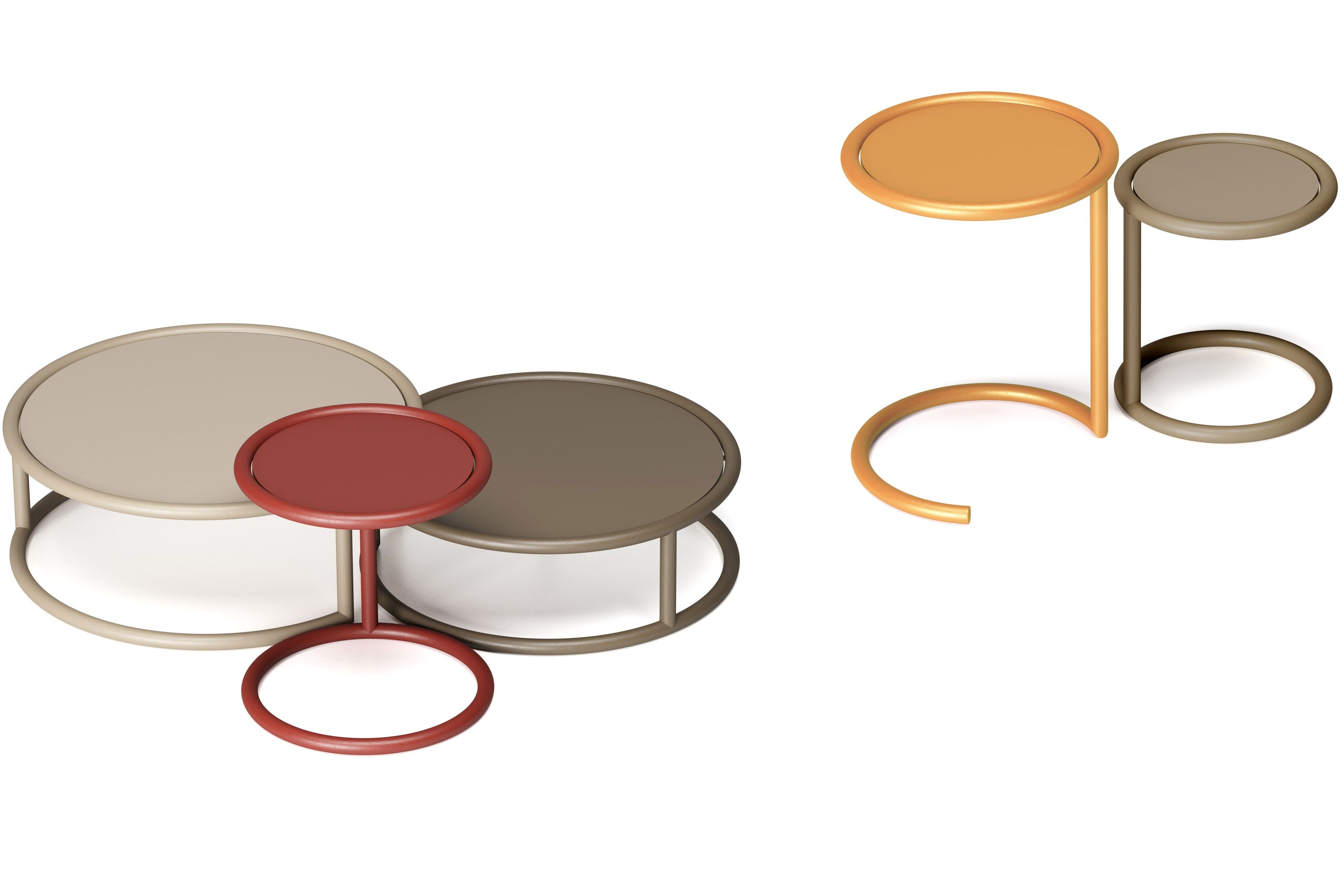 Штабелируемый круглый журнальный столик из стали и дерева Infiniti Rim ARCH-00058370 - Вид №2