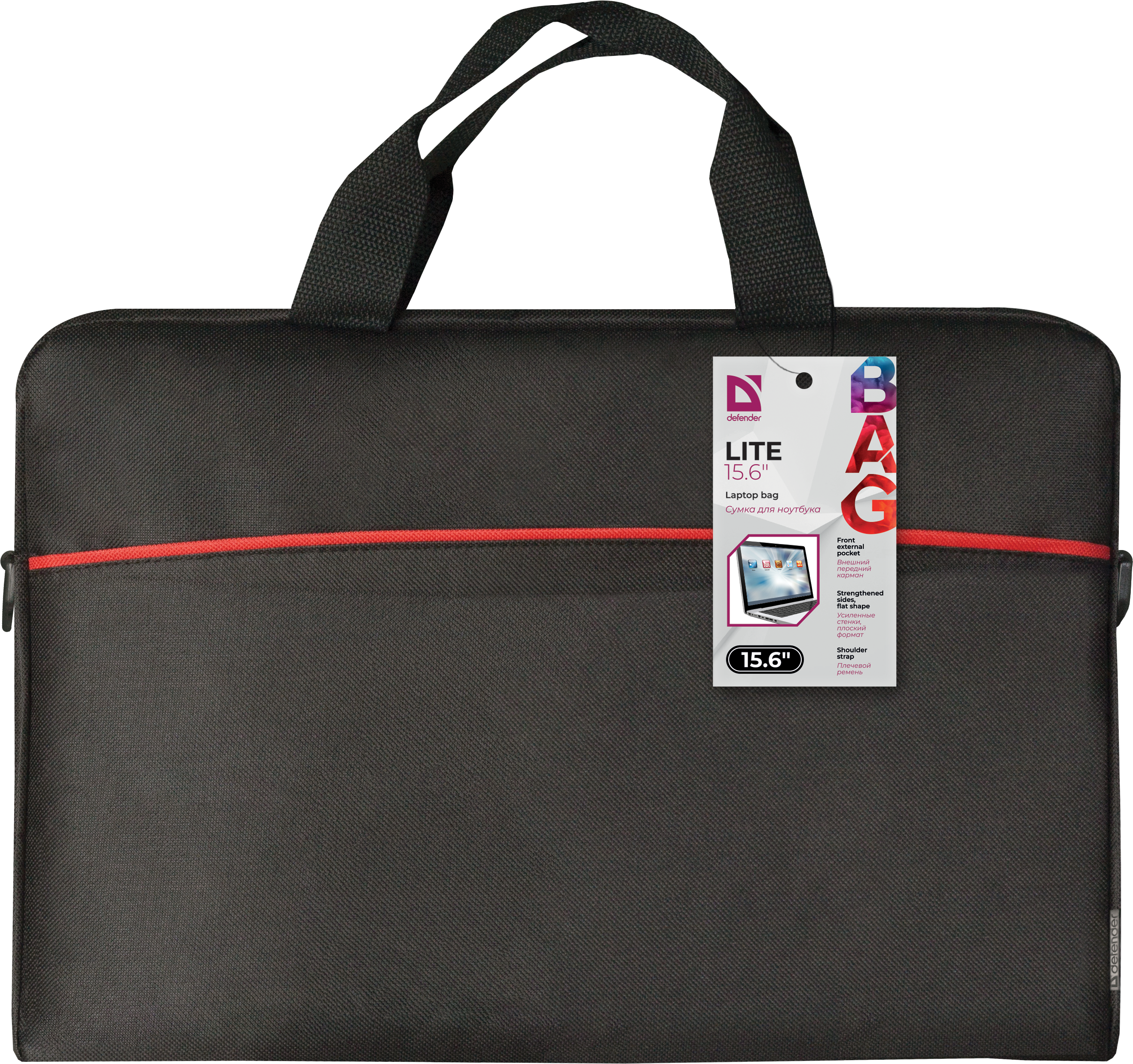 26083 сумка для ноутбука lite 15.6" черный, карман Defender Santreyd  - Вид №6