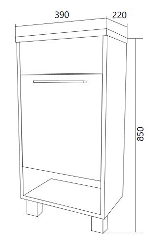 У85922 Тумба с раковиной Lira 40Н 1д. Дуб Сонома 1 Marka Lira - Вид №6