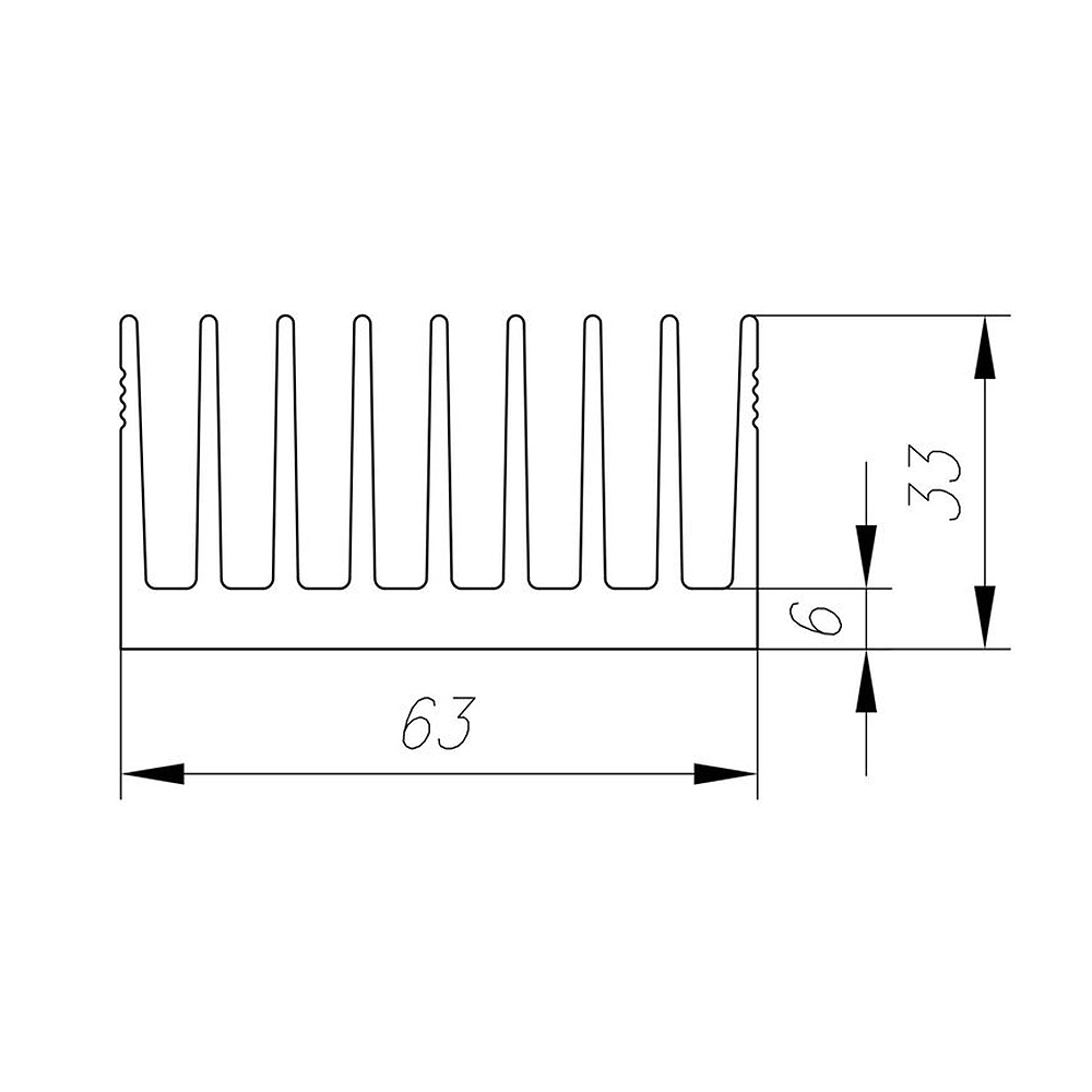 1522 Профиль алюминиевый 63мм * 33мм * 2,4кг LAB.Space  - Вид №1