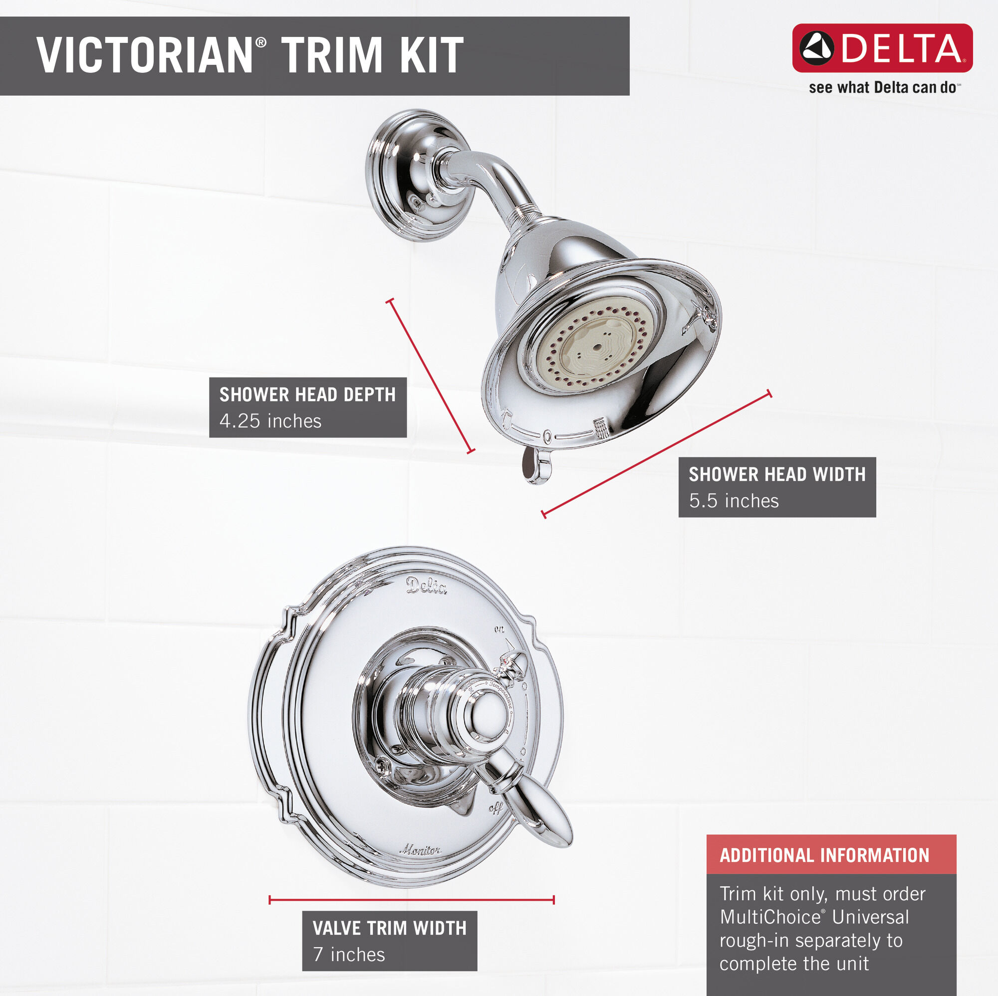 T17255-NP Облицовка для душа Monitor® серии 17 Delta Faucet Victorian Жемчужный никель и латунь - Вид №3