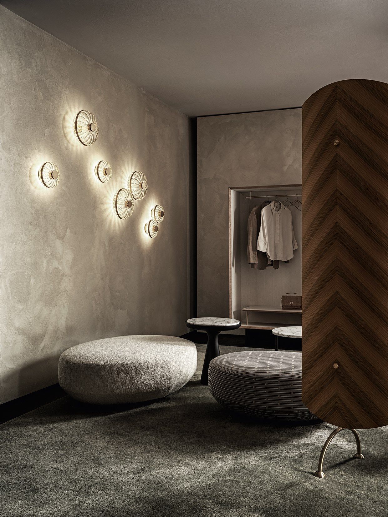 Круглый пуф из ткани Gallotti&Radice Одри ARCH-00056994 - Вид №1