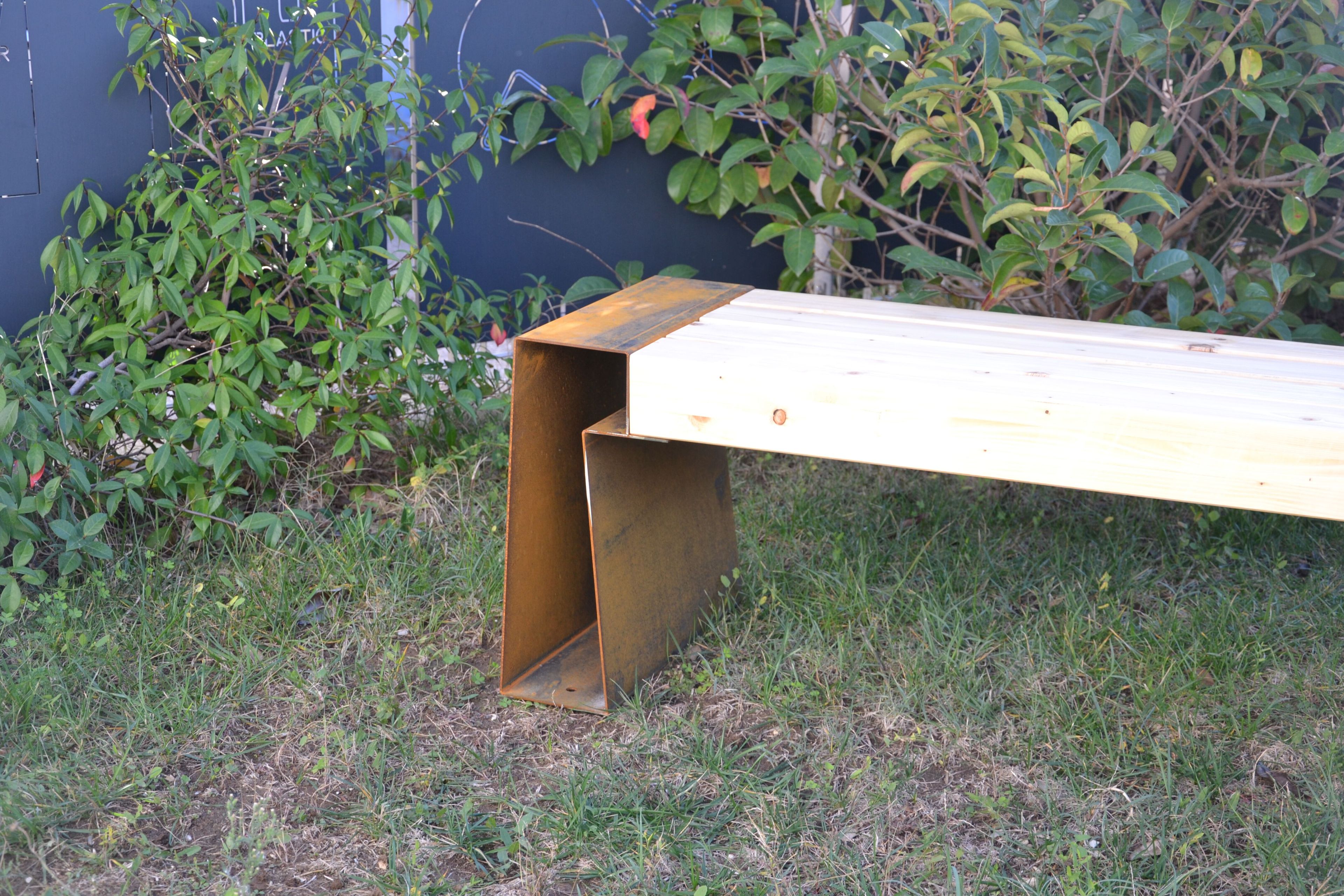 Стальная и деревянная скамья без спинки CITYSì SEVEN ARCH-00068601 - Вид №5