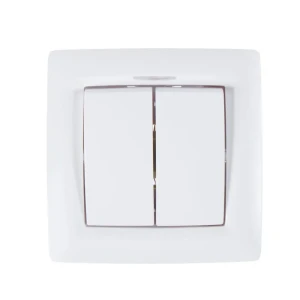 Выключатель Reone 2 клавиши с подсветкой цвет белый