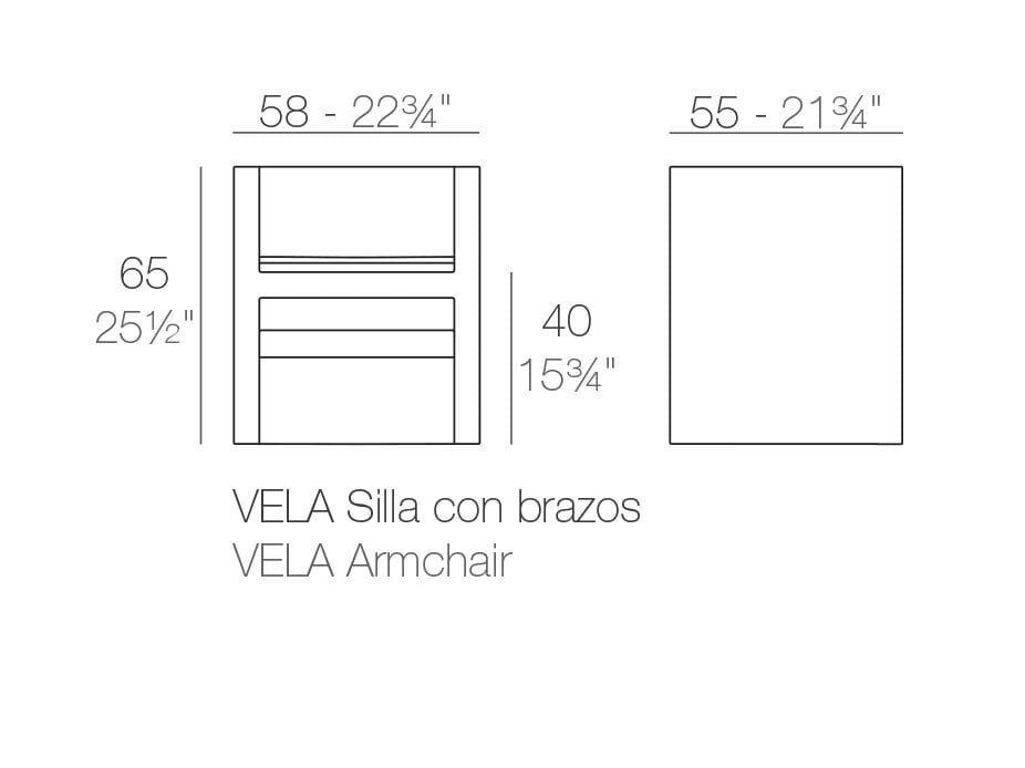 Полиэтиленовый садовый стул с подлокотниками Vondom Парус ARCH-00098236 - Вид №1