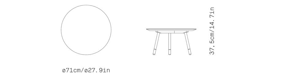 Круглый деревянный журнальный столик Omelette Editions BISON ARCH-00063843 - Вид №1