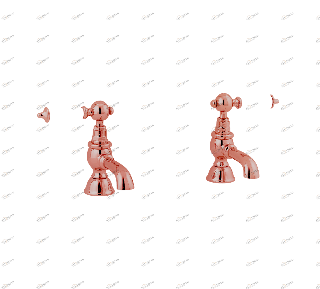 Gentry Home Смеситель для раковины мостик на 2 отверстия 200мм Berkeley Медь GH100728 