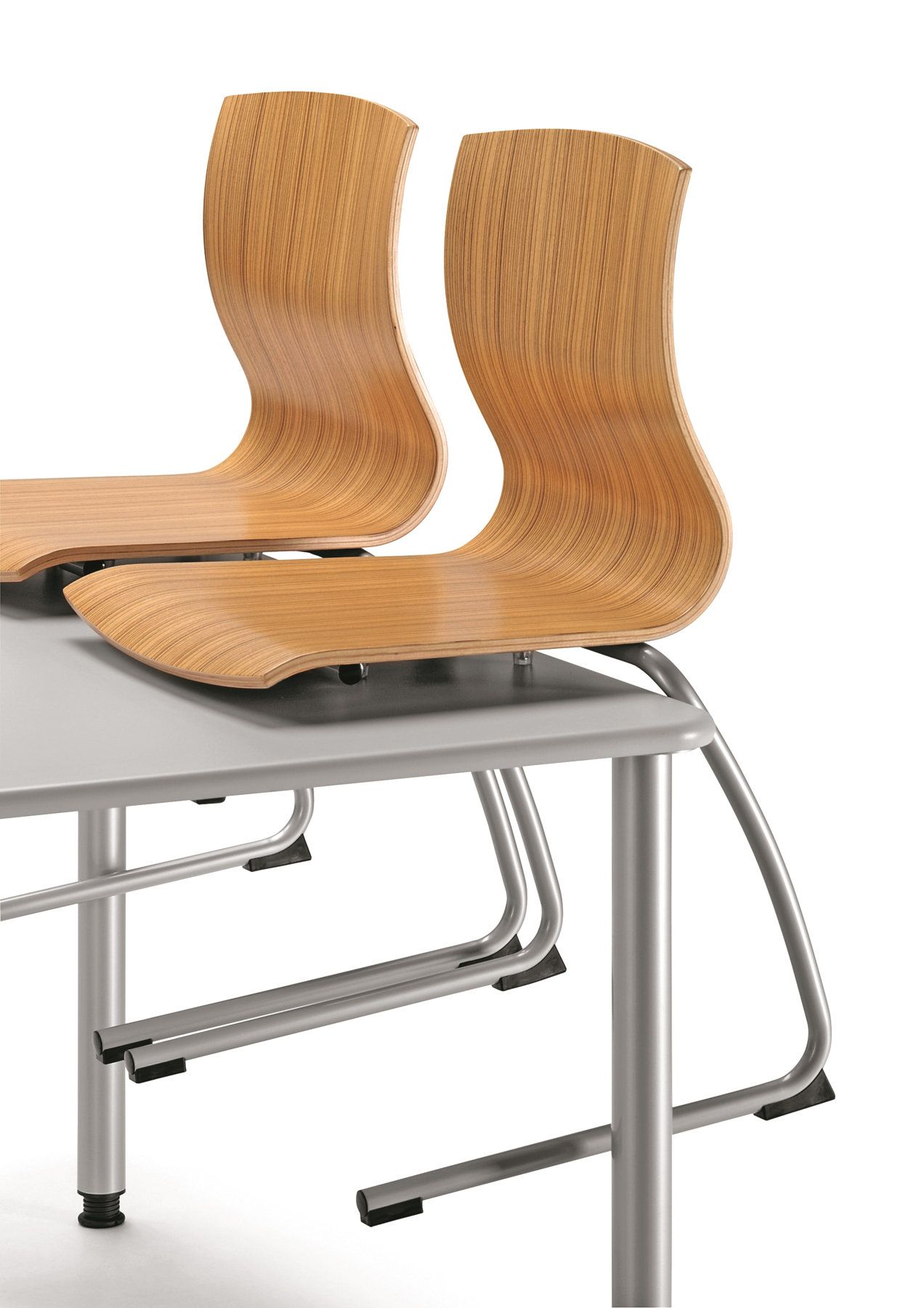 Многослойный консольный штабелируемый стул с подлокотниками TALIN Webwood ARCH-00009218 - Вид №1