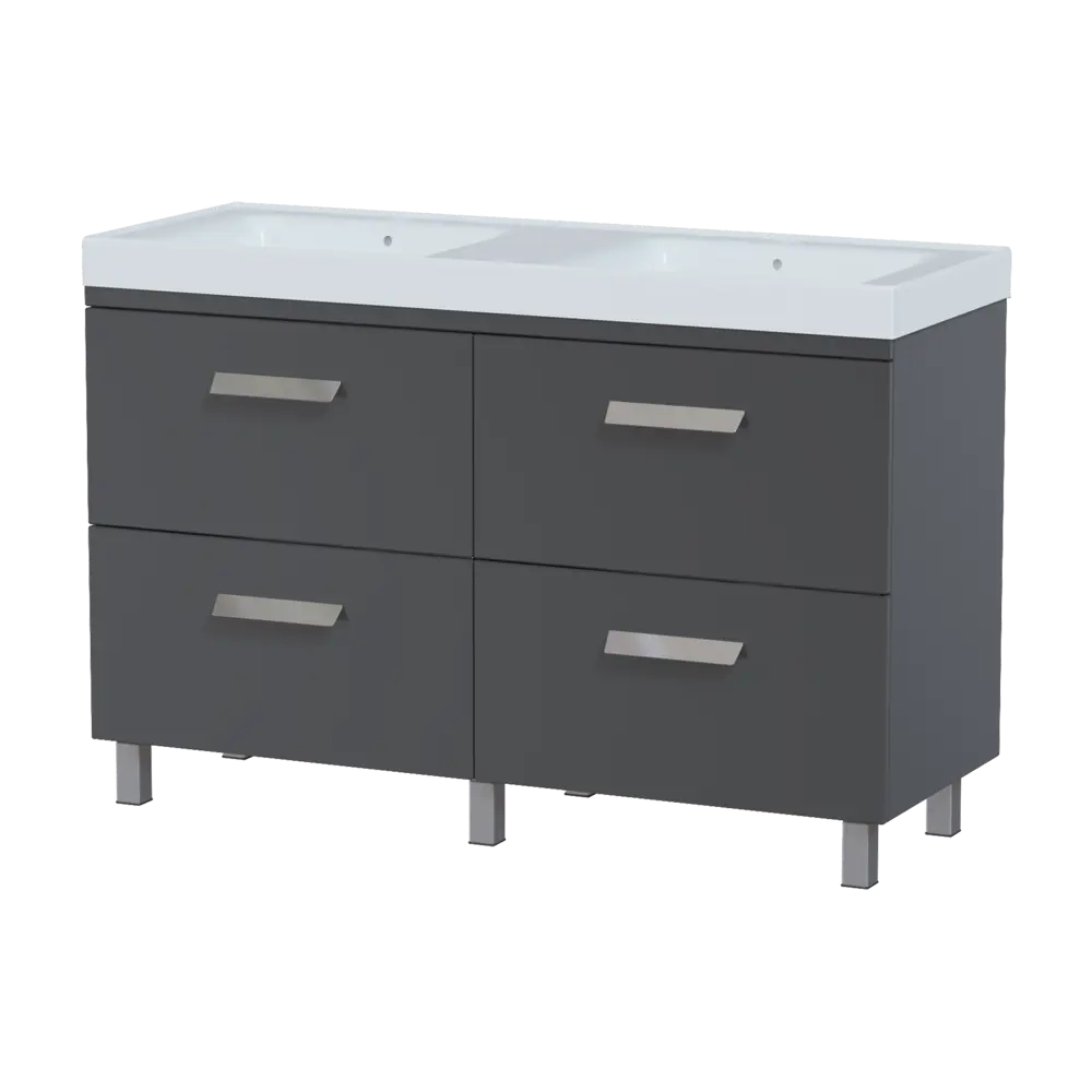 Тумба под раковину напольная Hilton 125 см цвет графит VIGO STLM-2106983 - Вид №1