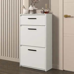 Шкаф для обуви Лион 60x103.9x24 см 2 ящика ЛДСП цвет белый