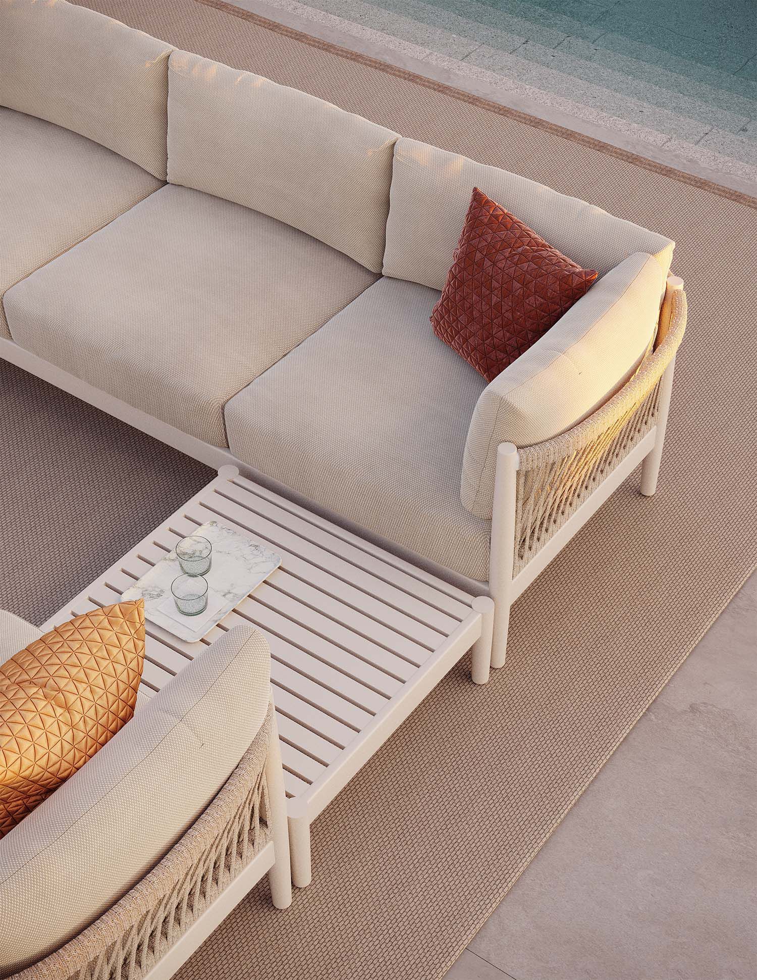 Алюминиевый прямоугольный садовый столик с порошковым покрытием Walters Georgica Aluminium ARCH-00062732 - Вид №5