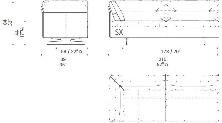 Poltrona Frau Модульный диван с журнальной полкой La collezione - divani e poltrone sun-id-1502655 - Вид №58