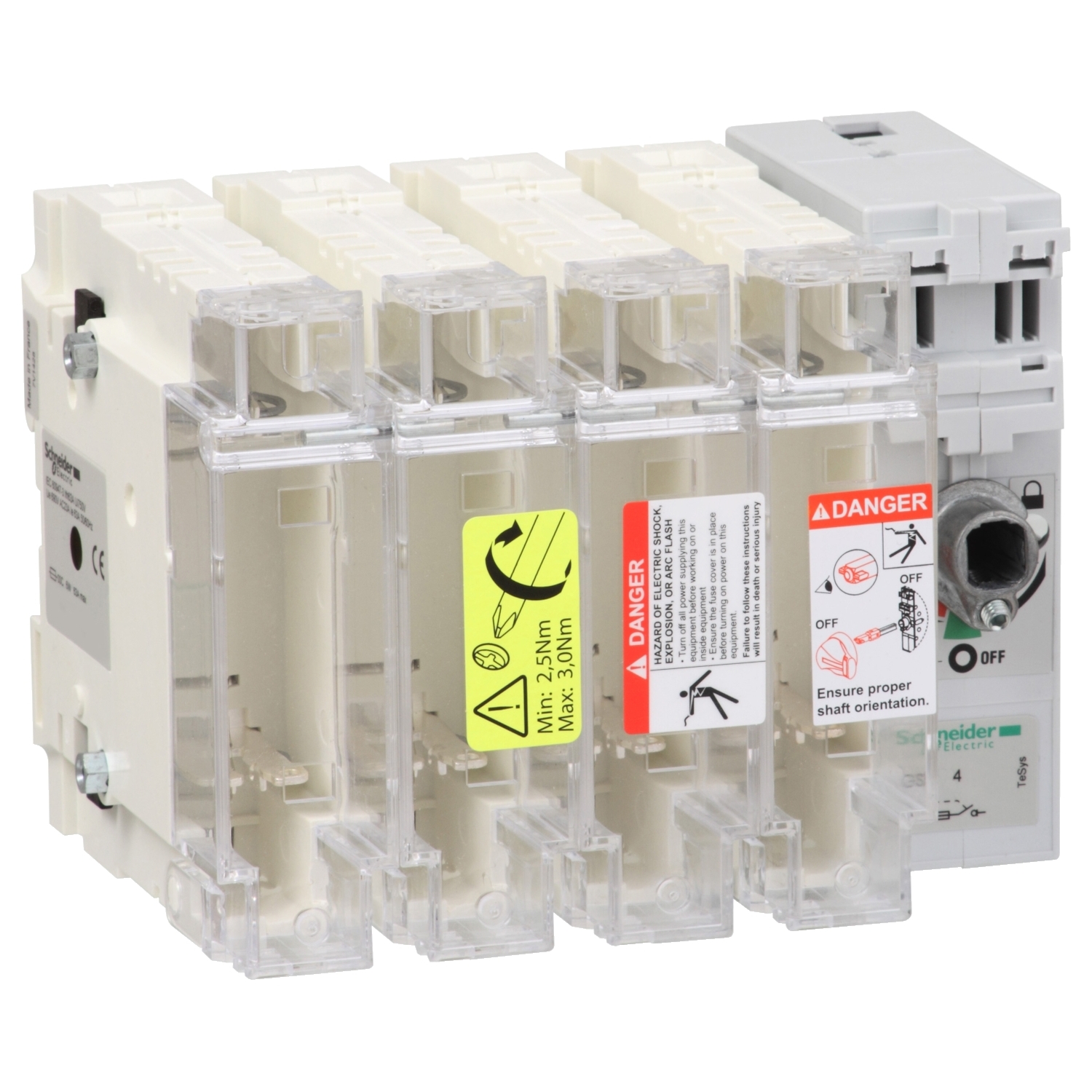GS2J4 Рубильник с предохранителем GS 100А 4P, 22X58 Schneider Electric TeSys 