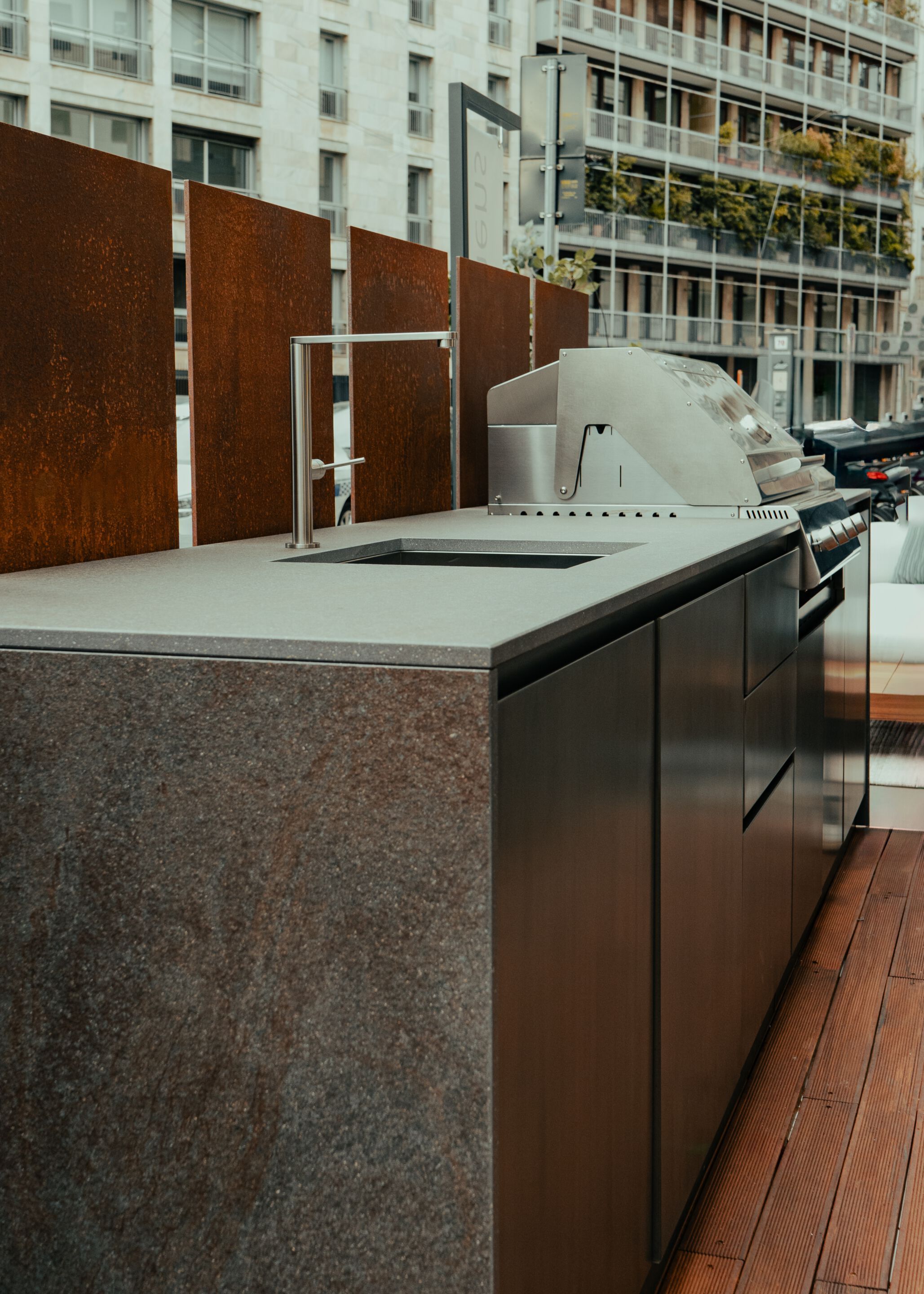 Газовая плита из нержавеющей стали с барбекю OF outdoorkitchens Via Nolfi ARCH-00107940 - Вид №4