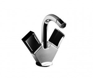 N462SF  Смеситель на 1 отверстие для бидевылет 12 см без ручек ограничитель потока воды до 5 л/мин при 3 бар картридж керамический 90° видимый аэратор подводка донный клапан нажимного типа ручки заказываются отдельно, см. раздел ''Ручки'' Fantini Rubinett