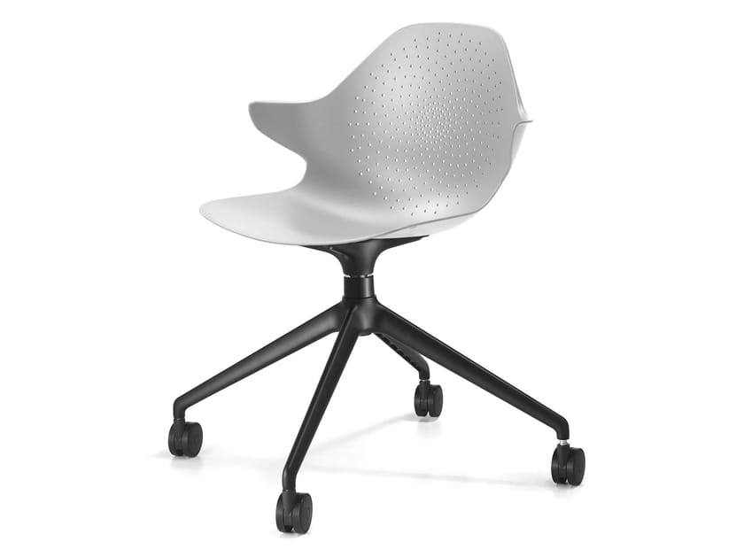 Литой алюминиевый поворотный стул с колесами и подлокотниками SITIA Klera ARCH-00100289