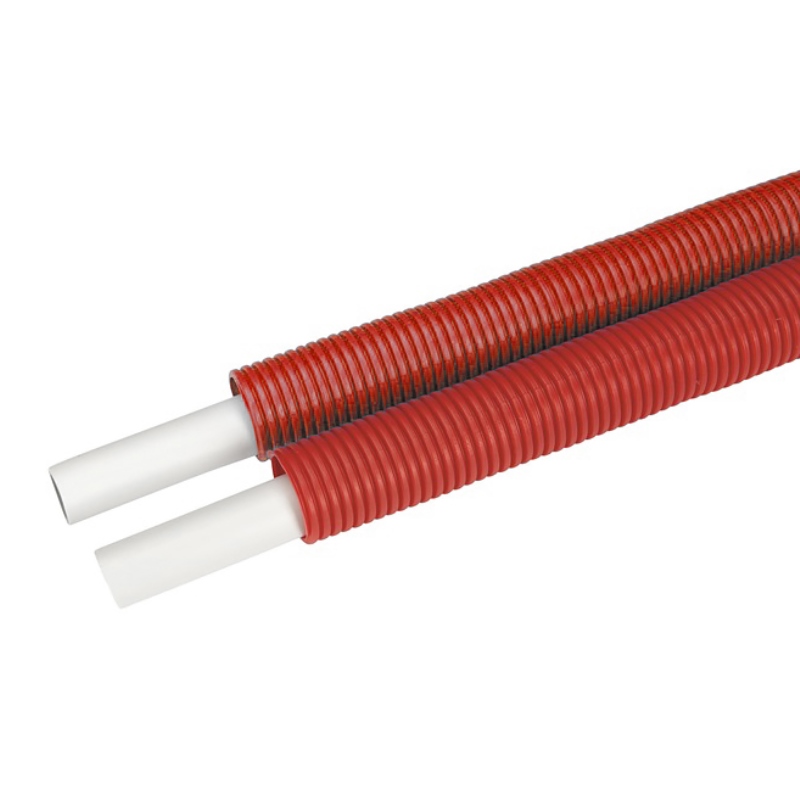Труба металлопластиковая Henco 26x3 в красной гофре бухта 50м 50026MR - Вид №1