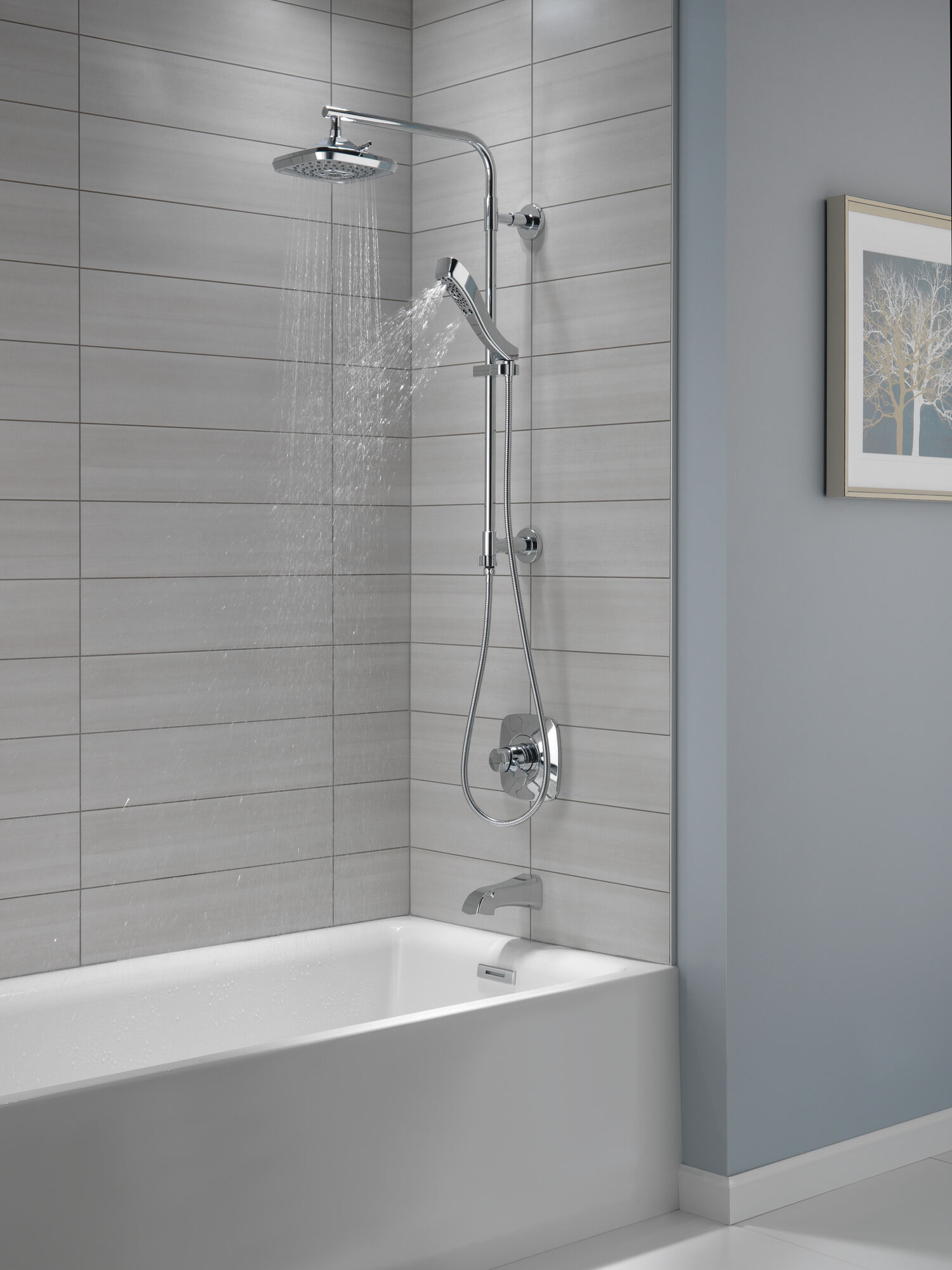 52690-RB H2Okinetic® 3-х позиционная душевая лейка Raincan Delta Faucet Universal Showering Венецианская бронза  - Вид №10