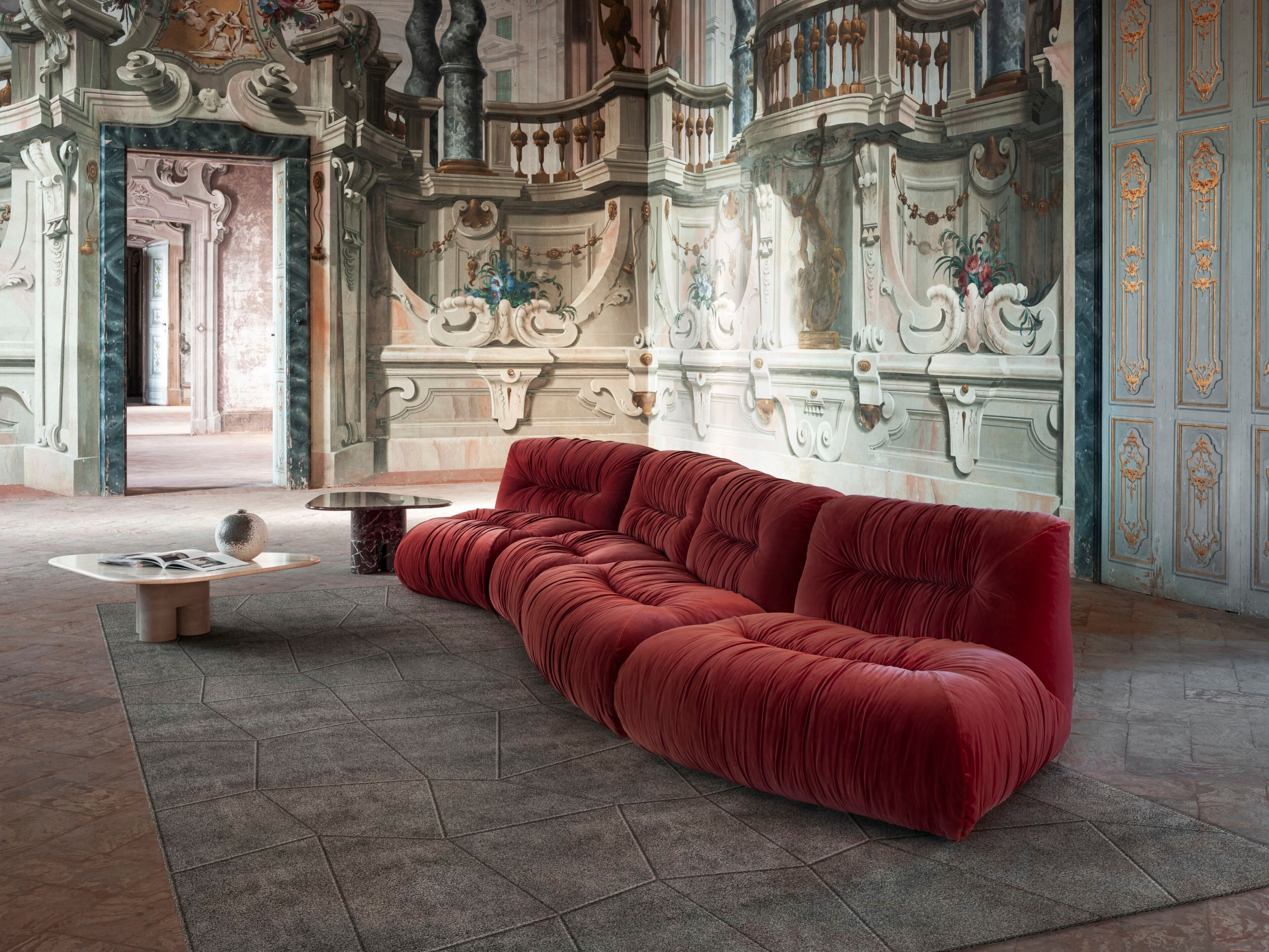 Бархатный секционный изогнутый диван GHIDINI1961 Mambo ARCH-00043346 - Вид №1