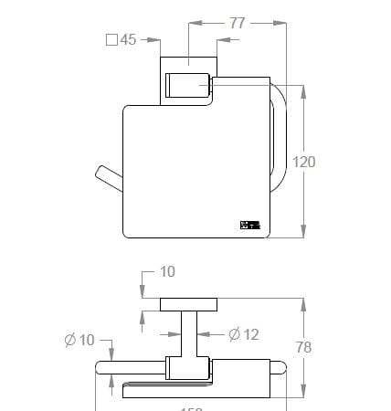 Держатель рулона из нержавеющей стали с крышкой Fir Italia аксессуары для ванной комнаты из нержавеющей стали ARCH-00130259 - Вид №2