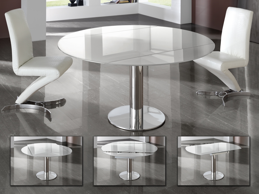 063946 Круглый стол белый/хром Schuller Alba - Вид №3