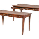 0045-57 Коричневый кожаный письменный стол ijlbrown  - Вид №9