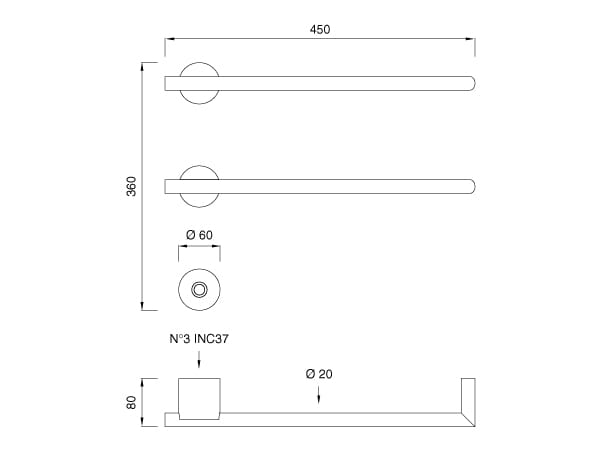 Настенный модульный электрический полотенцесушитель из нержавеющей стали CEADESIGN баланс ARCH-00078636 - Вид №1
