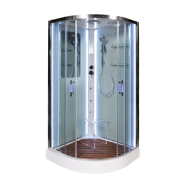 L 810 с гм. и эл. BLACK Душевая кабина DETO Серия L А01 с LED и гидромассажем - Вид №12