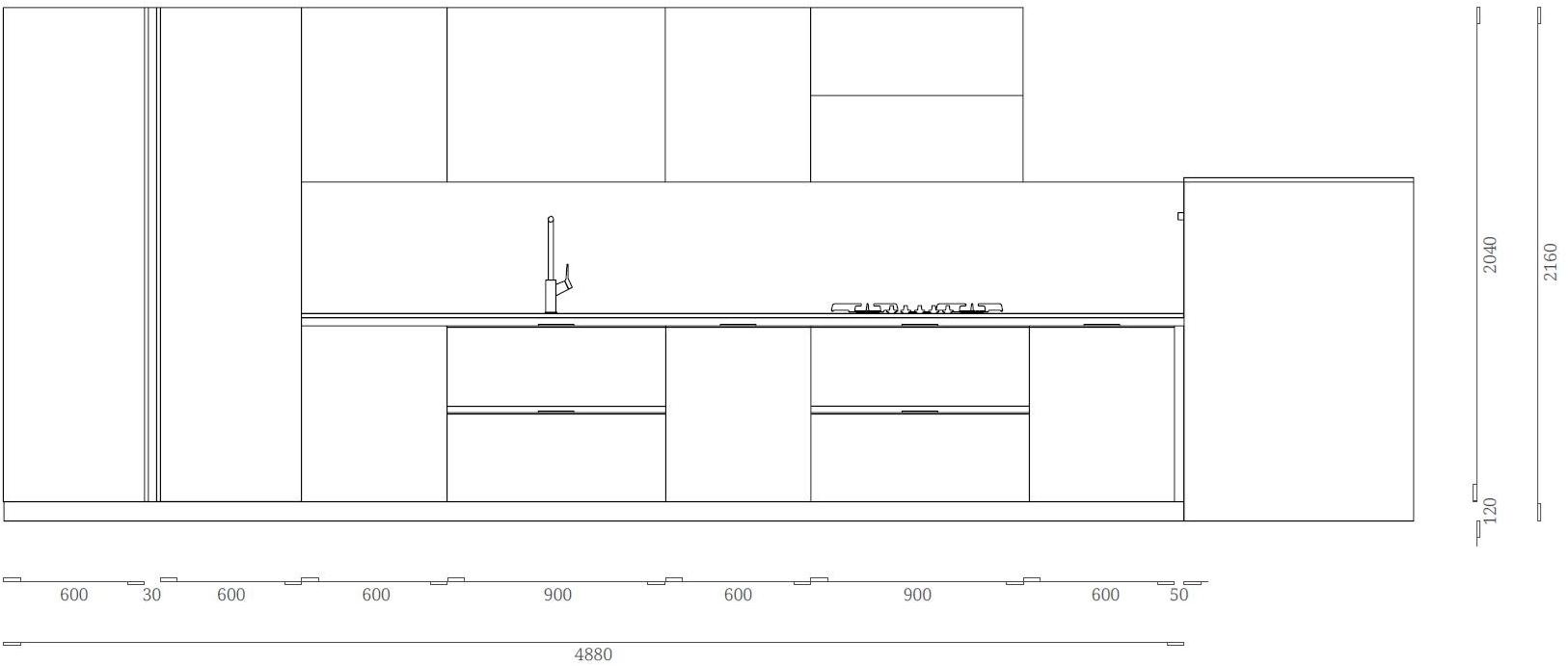 Febal Casa Линейная кухня со встроенными ручками sun-id-1355901 - Вид №6