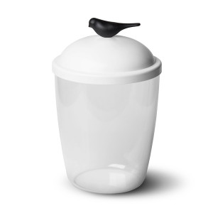 QL10302-WH-BK Емкость для льда sparrow, белая с черным Qualy