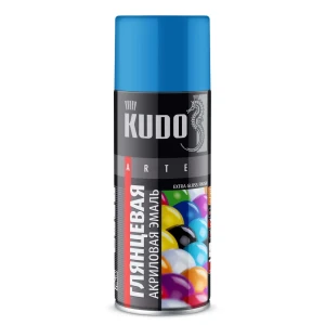 Эмаль аэрозольная универсальная KUDO акриловая глянцевая цвет голубой RAL5012 520 мл