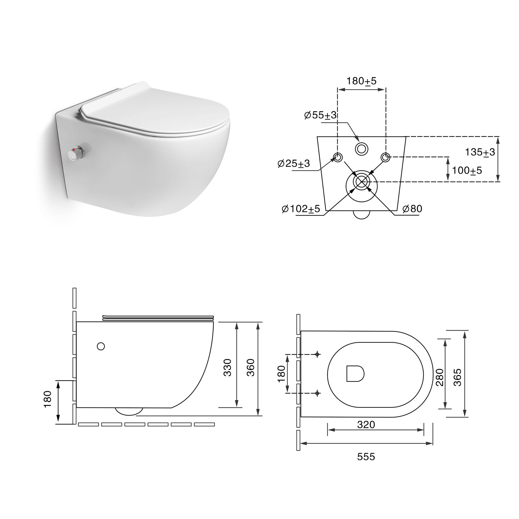 Подвесные унитазы SL-5002SM-BD SANTILINE  - Вид №5