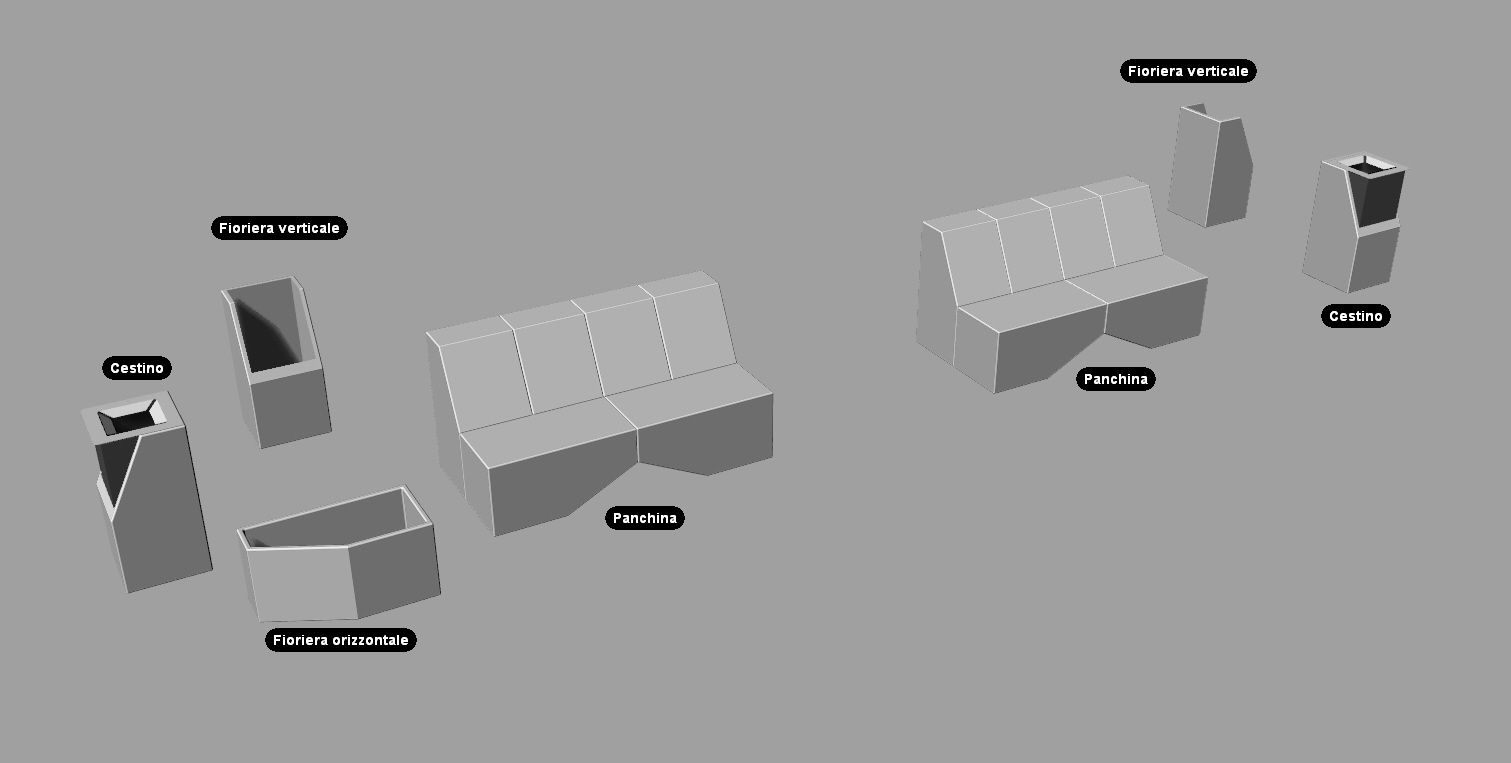 Реконструированная каменная модульная скамья Viscio Urban Design Modula ARCH-00062537 - Вид №2