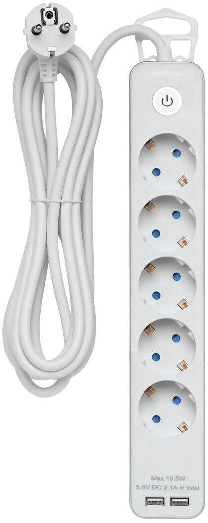 32068 5 Удлинитель 2хUSB 5гн 3м с/з Duwi Supraguard