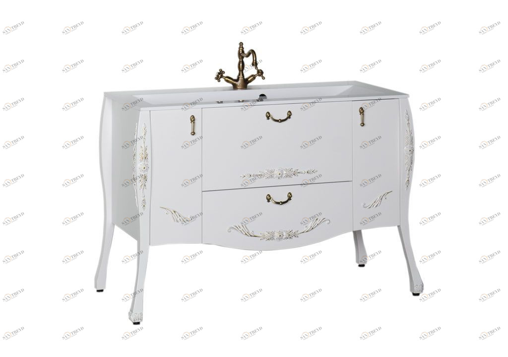Тумба под раковину Aquanet Виктория 120 белый/золото sun-id-271696