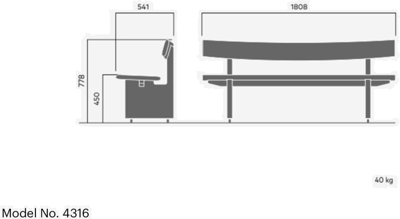 VESTRE Деревянная скамейка со спинкой в ​​современном стиле sun-id-1480425 - Вид №7