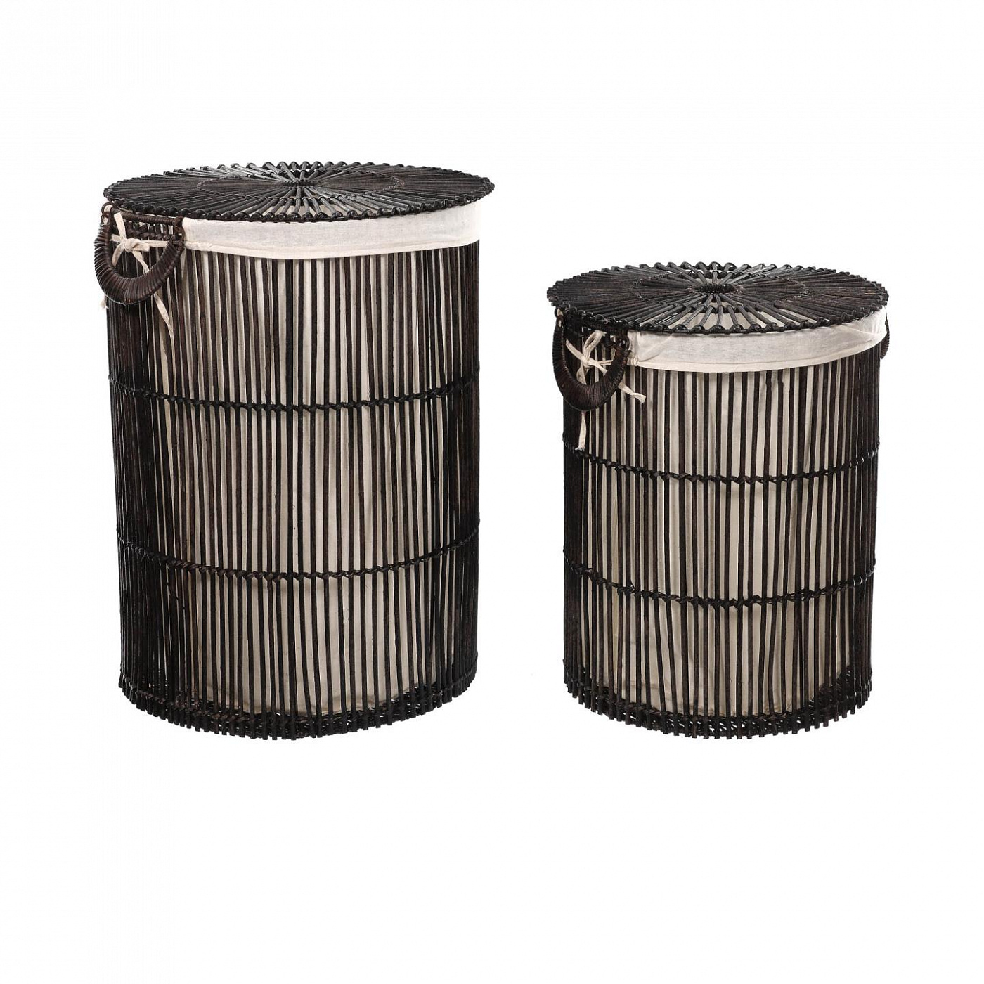 108740 набор из 2 корзин для белья из 100% ротанга с черным покрытием La Forma Fayna 